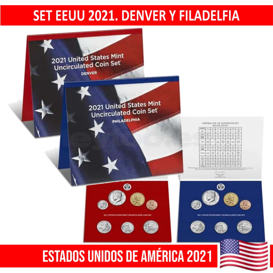 United States 2021. 2 Uncirculated Coin Set (BU)