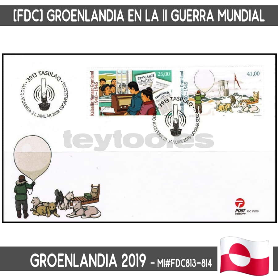 Groenlandia 2019. [FDC] Billetes antiguos (N) MI#820-821 (copia)