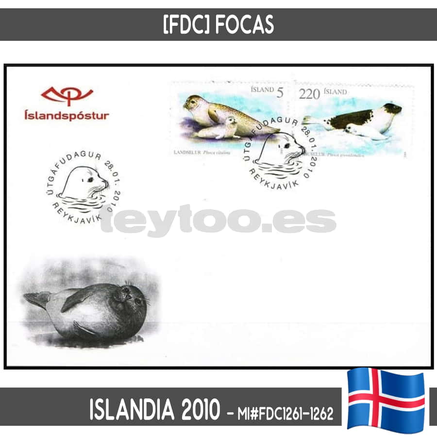 Iceland 2010. [FDC] Fauna. Seals (N) MI#1261-1262