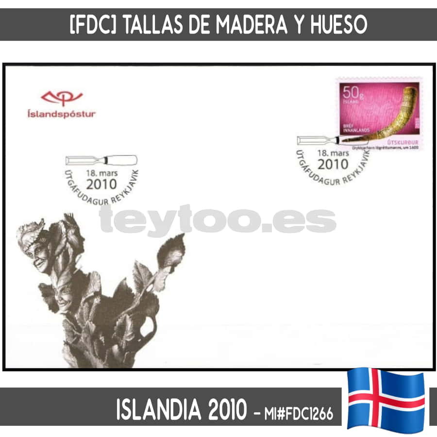 Iceland 2010. [FDC] Wood and bone carvings (N) MI#1266