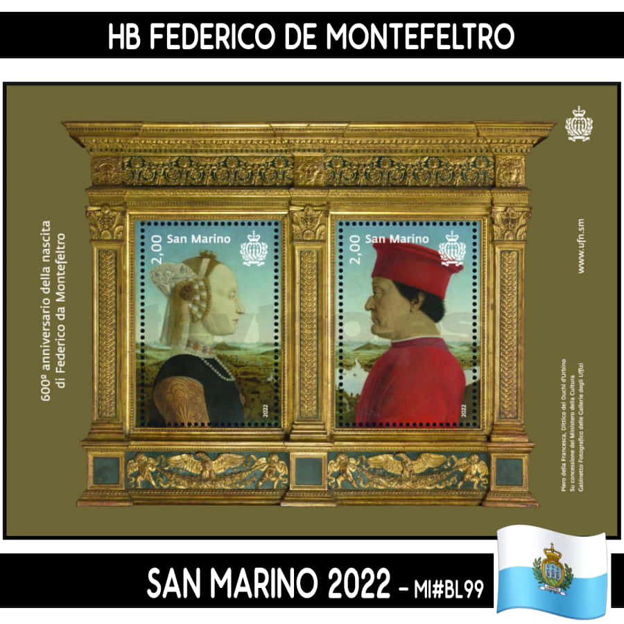 San Marino 2022. HB Federico de Montefeltro (MNH) MI#BL99