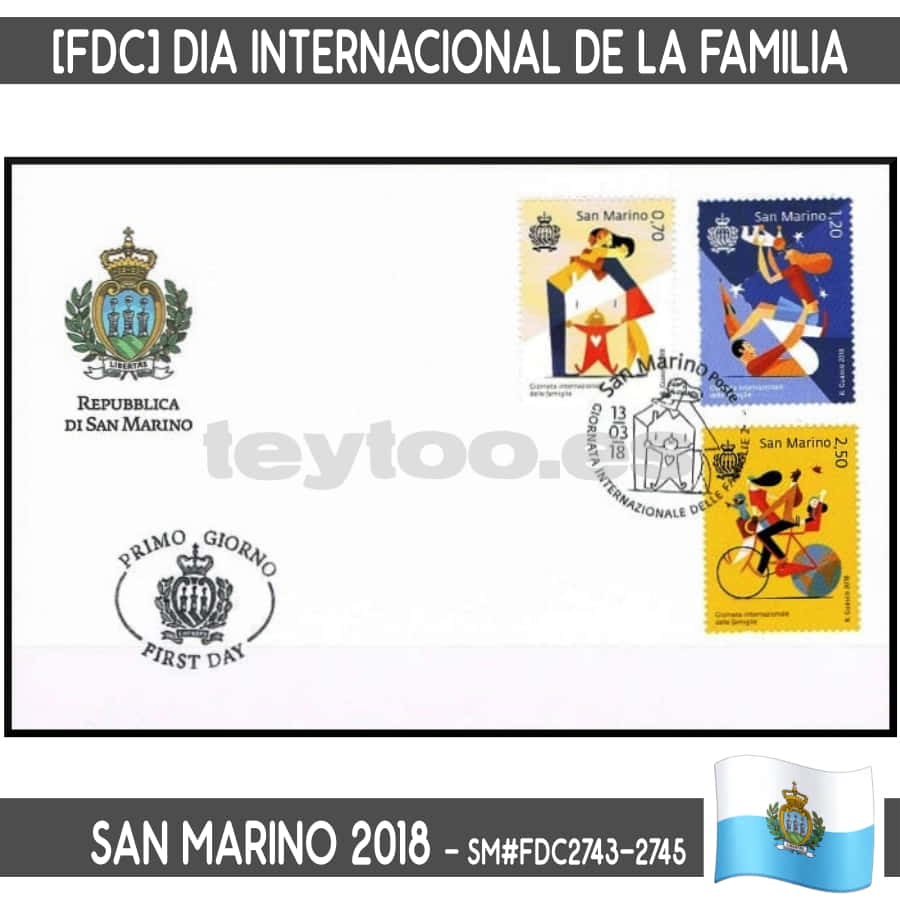 San Marino 2018. [FDC] Día internacional de la familia (N) MI#2743-2745