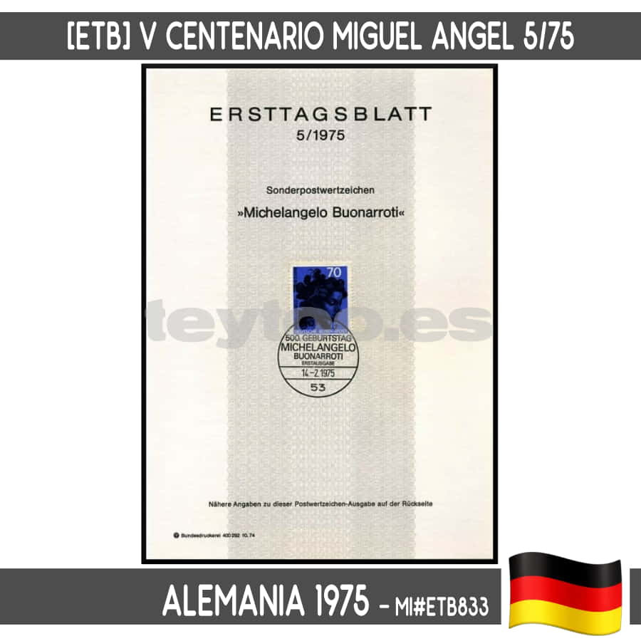 Alemania 1975 [ETB] Centenario de Hans Böckler (N) MI#ETB832 (copia)