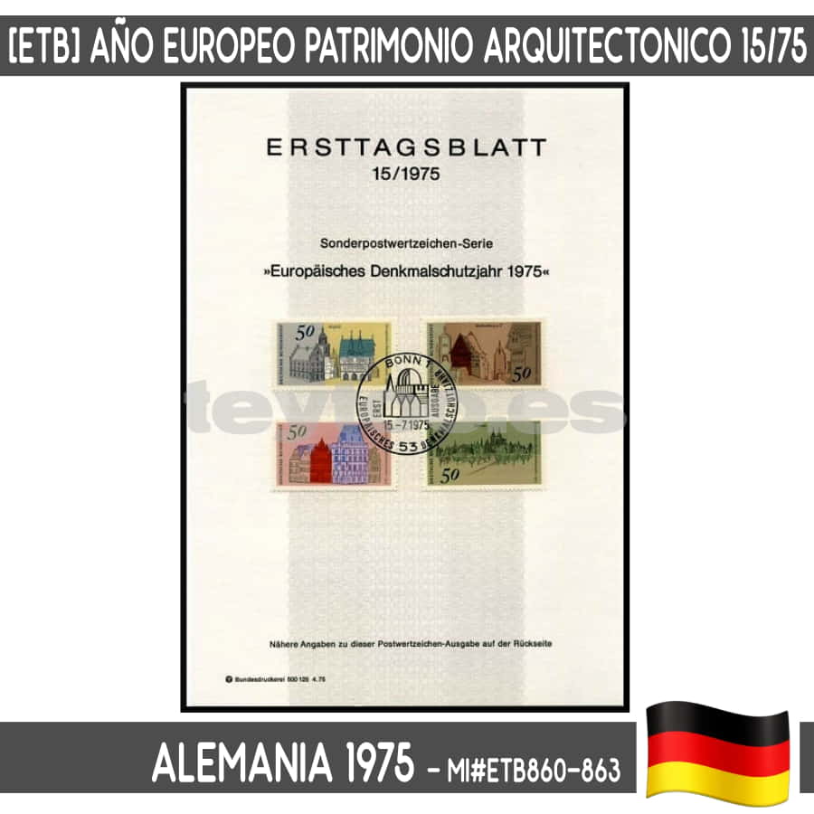 Alemania 1975 [ETB] Año europeo patrimonio arquitectónico (N) MI#ETB860-863