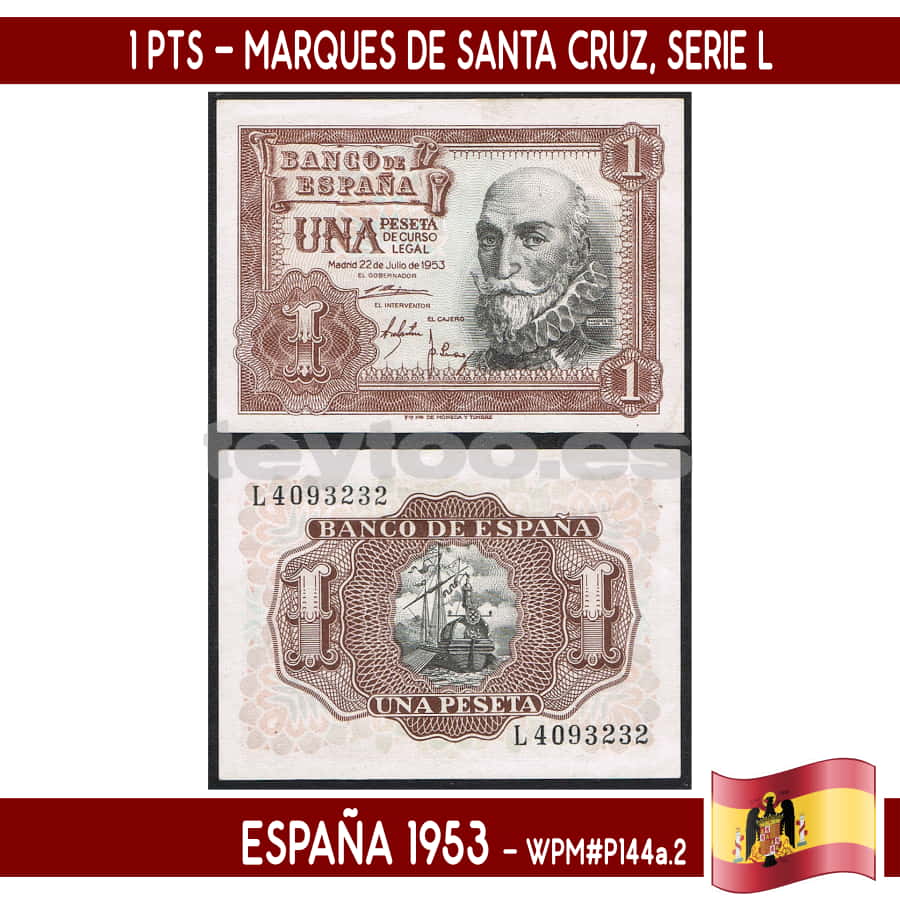 España 1948. 1 Pts 'Don Quijote' Serie P (UNC) WPM#P139a.2 (copia)