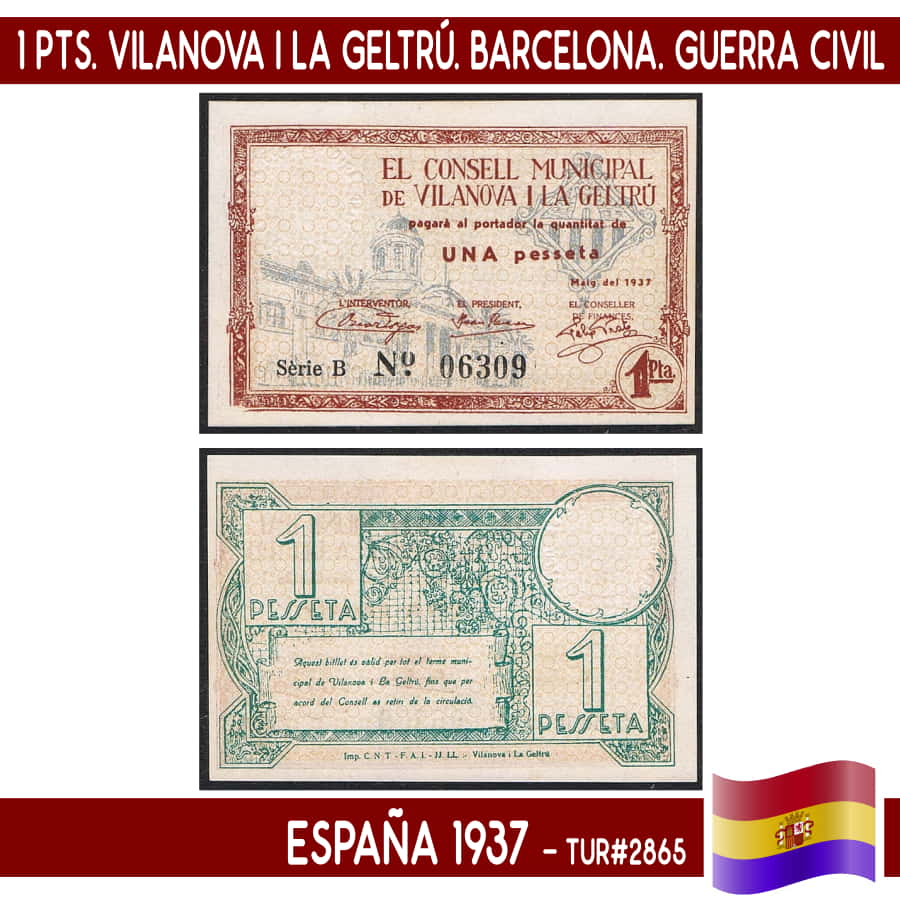 España 1937. 1 pts. Vilanova i La Geltrú (Barcelona) (UNC) TUR#2865