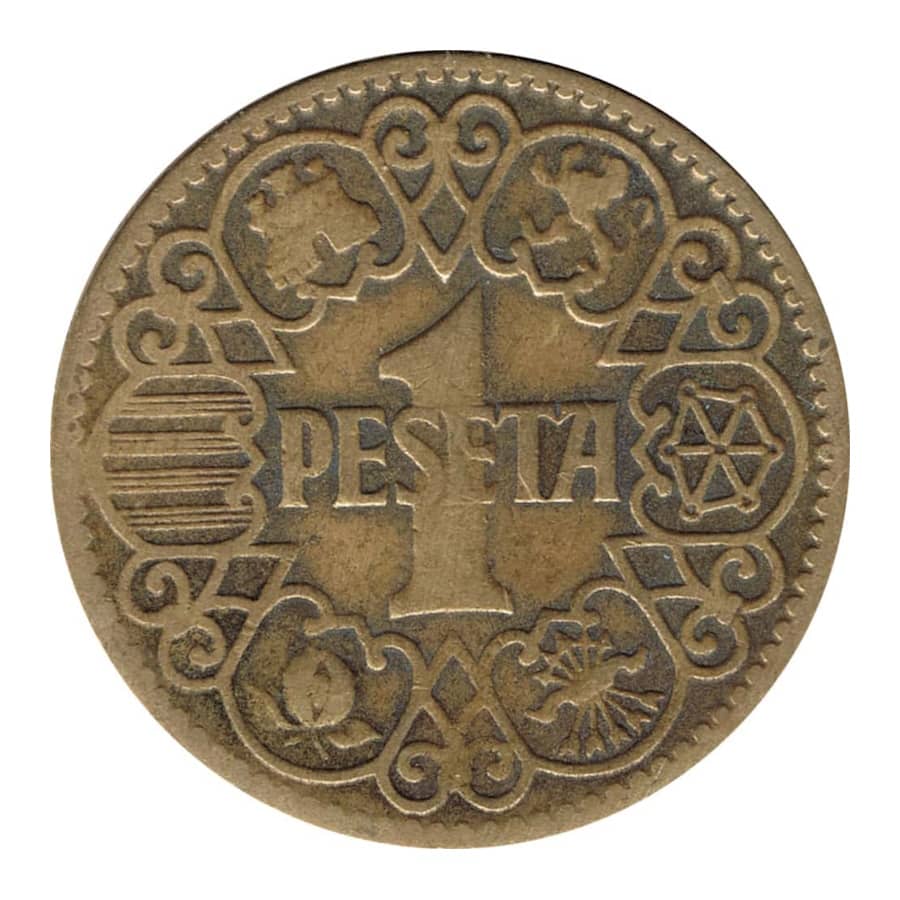 Spain 1944 [MND] 1 peseta. Spanish State (MBC)