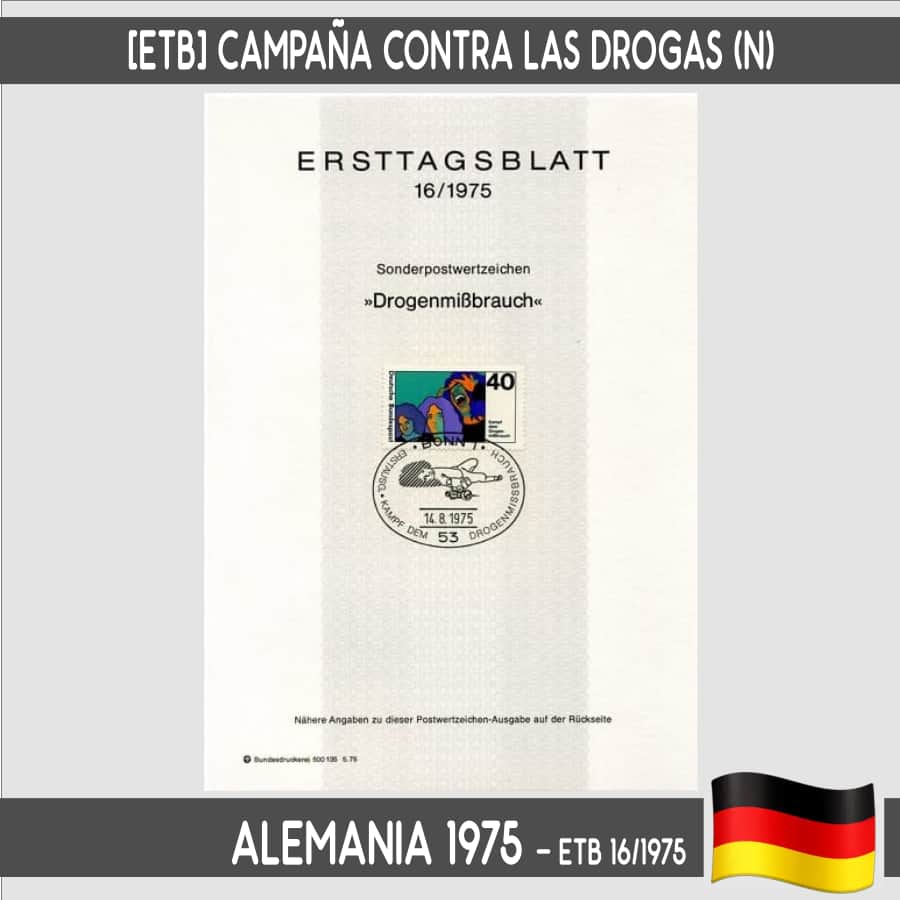 Germany 1975. [ETB] Campaign Against Drugs (N)