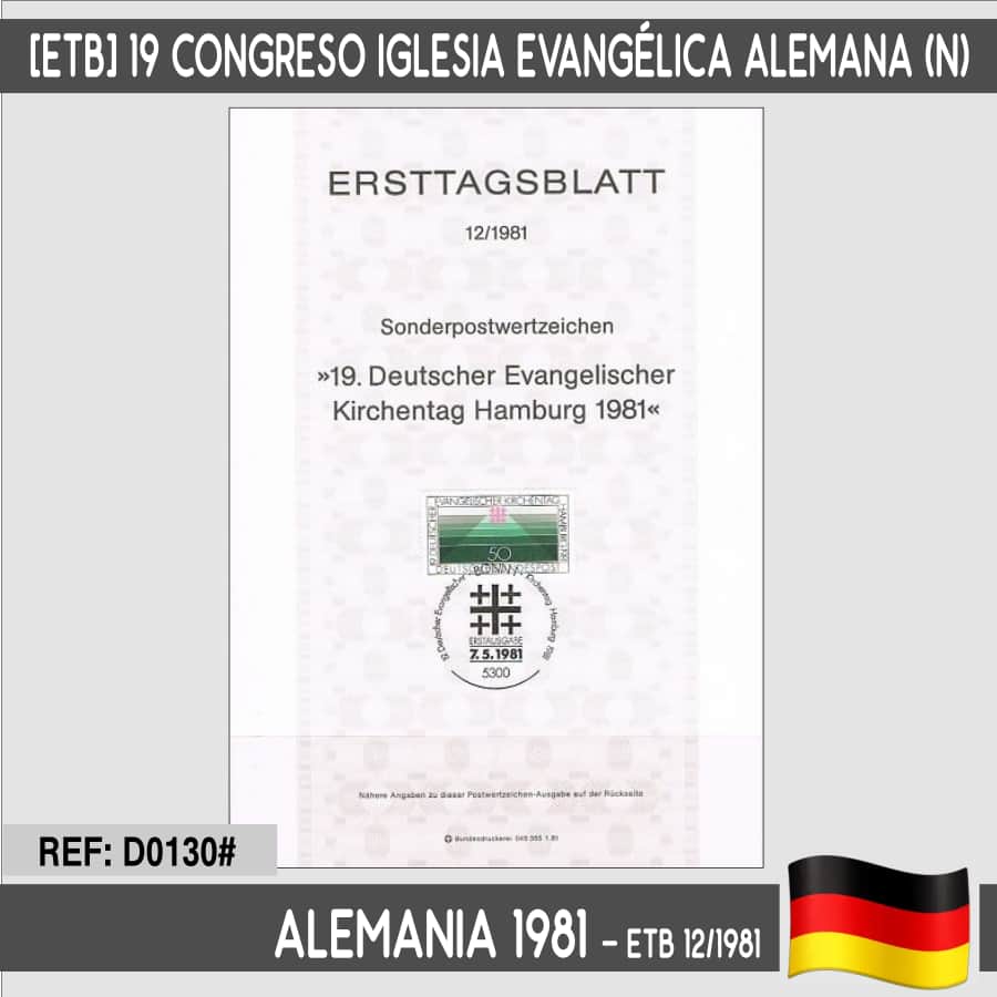 Germany 1981. [ETB] 19th Congress of the German Evangelical Church (N)