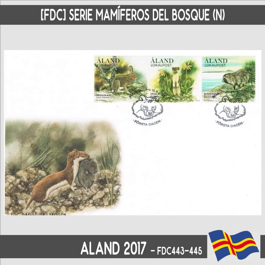 Aland 2017 [FDC] Serie Mamíferos del Bosque (N)