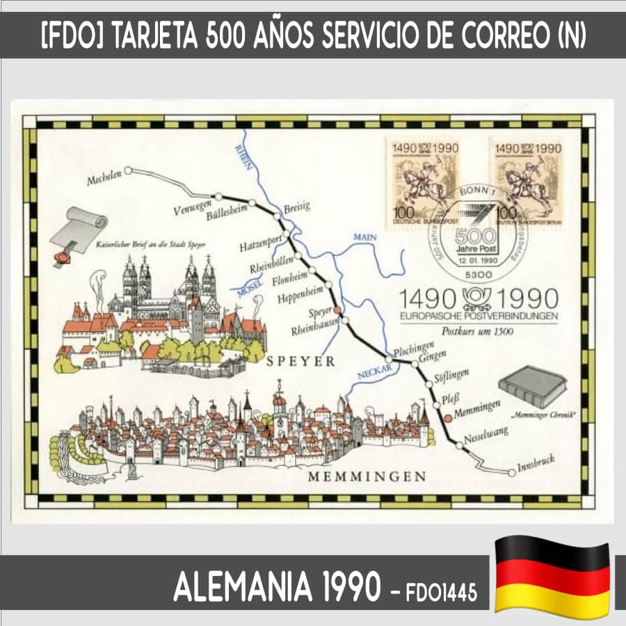 Alemania 1990. [FDO] 500 Aniv. de los servicios postales europeos regulares (N)