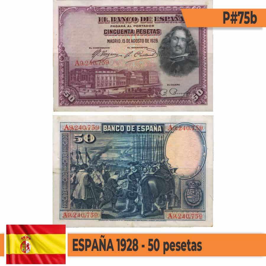 España 1928. 50 pesetas - Tipo B (VF) - WPM P-75b