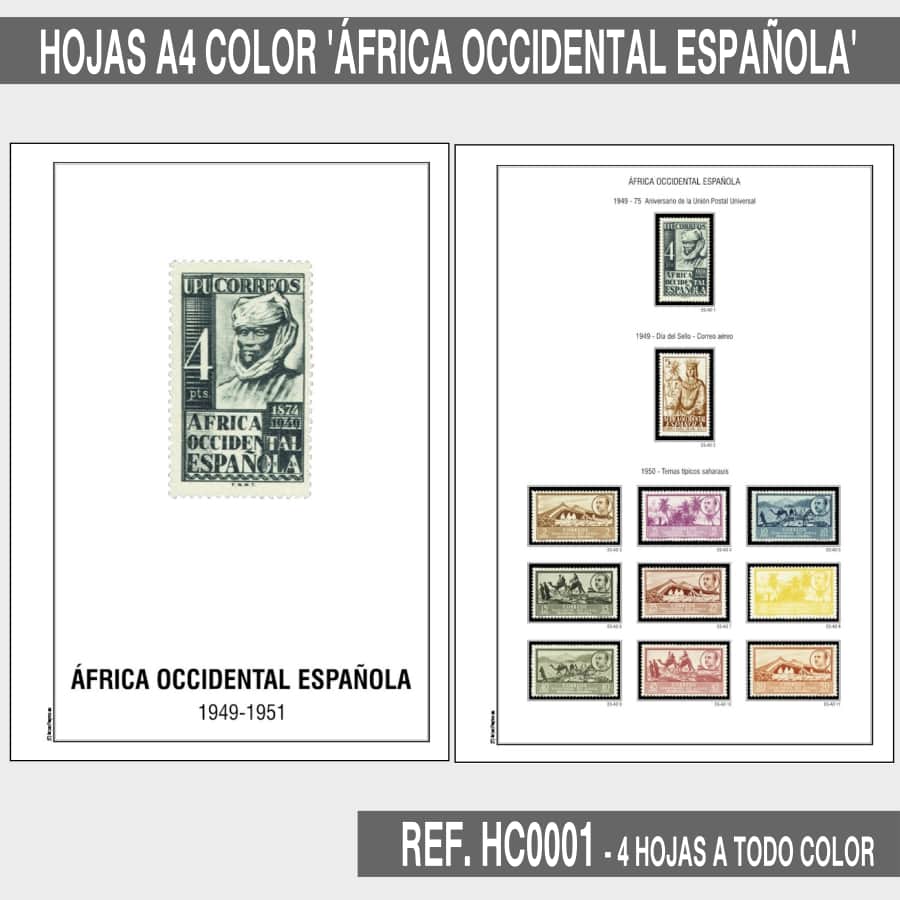 Hojas Album España A4 'África Occidental Española' CON taladros (copia)