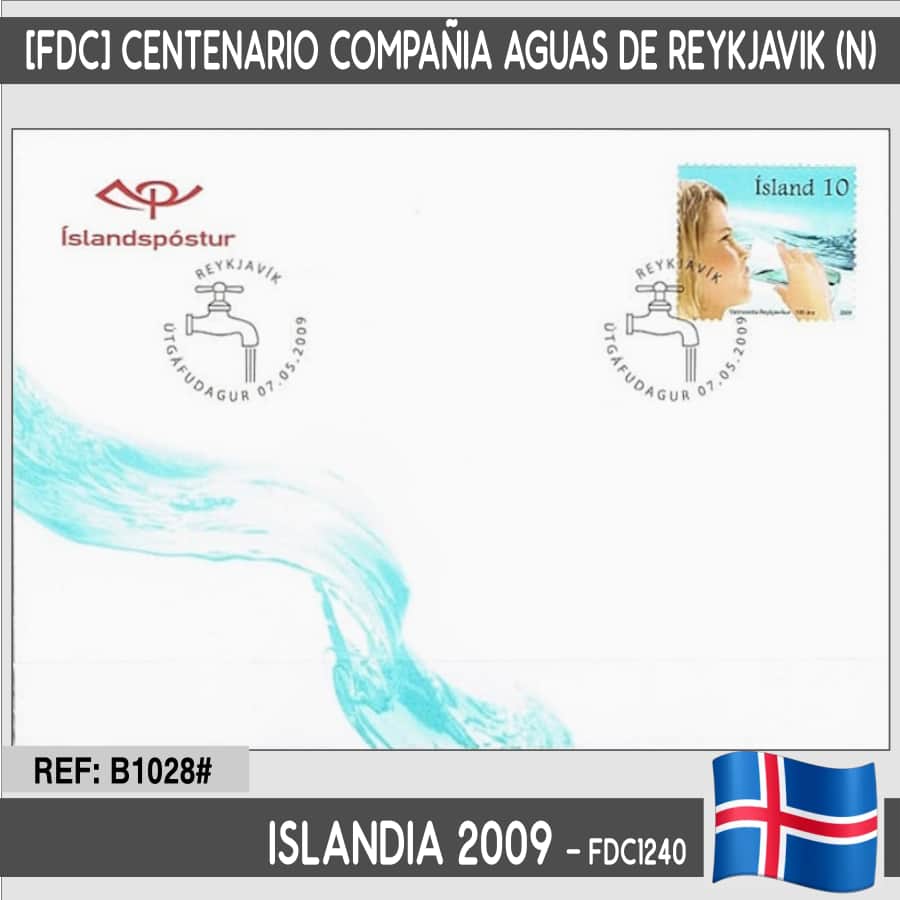 Islandia 2009 [FDC] Centenario de la compañía de aguas de Reykjavik (N)