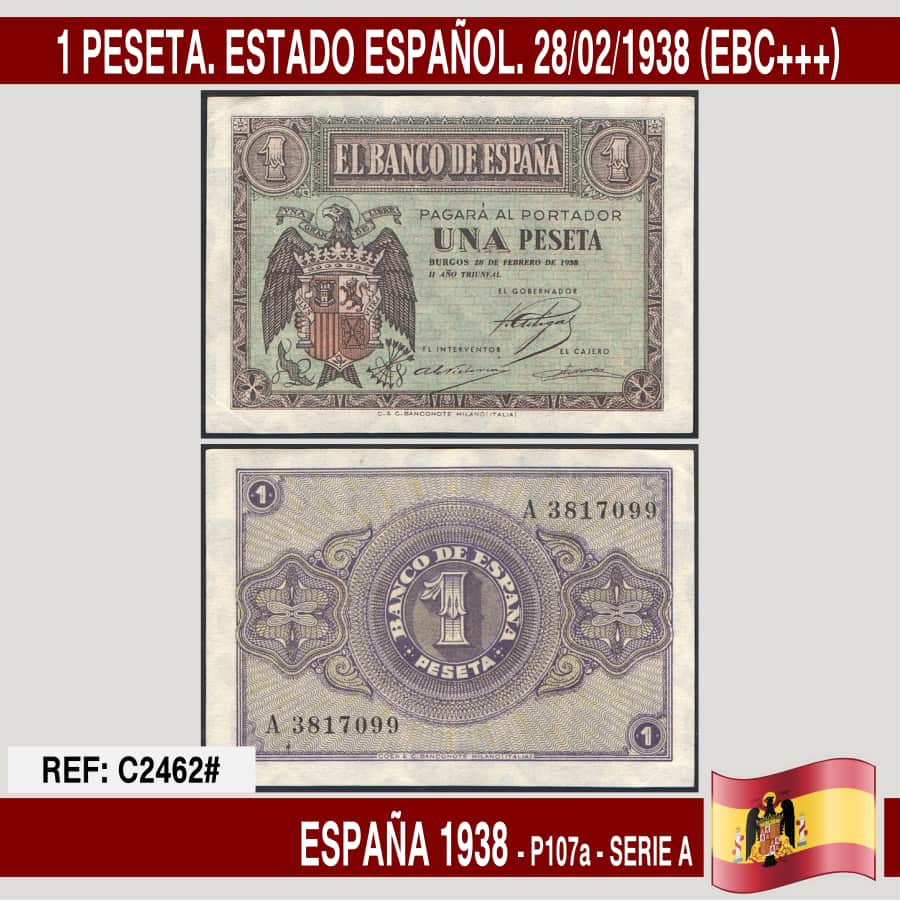 España 1938. 1 pts. Estado Español (UNC) (copia)