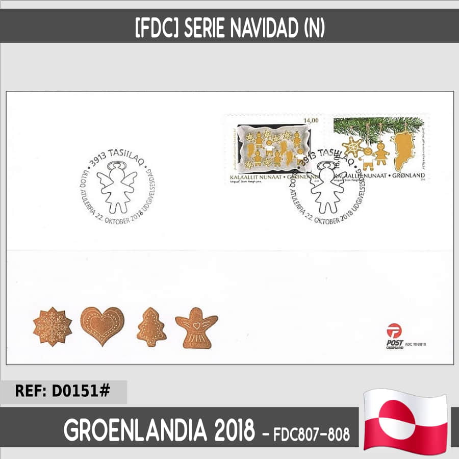 Grönland 2018 [FDC] Serie Weihnachten (N)