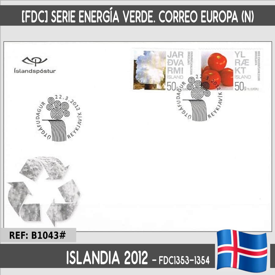 Iceland 2012 [FDC] Green Energy. Europe Mail (N)