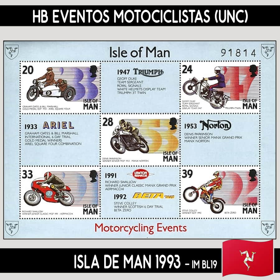 Isla de Man 1993. HB Eventos Motociclistas (MNH)