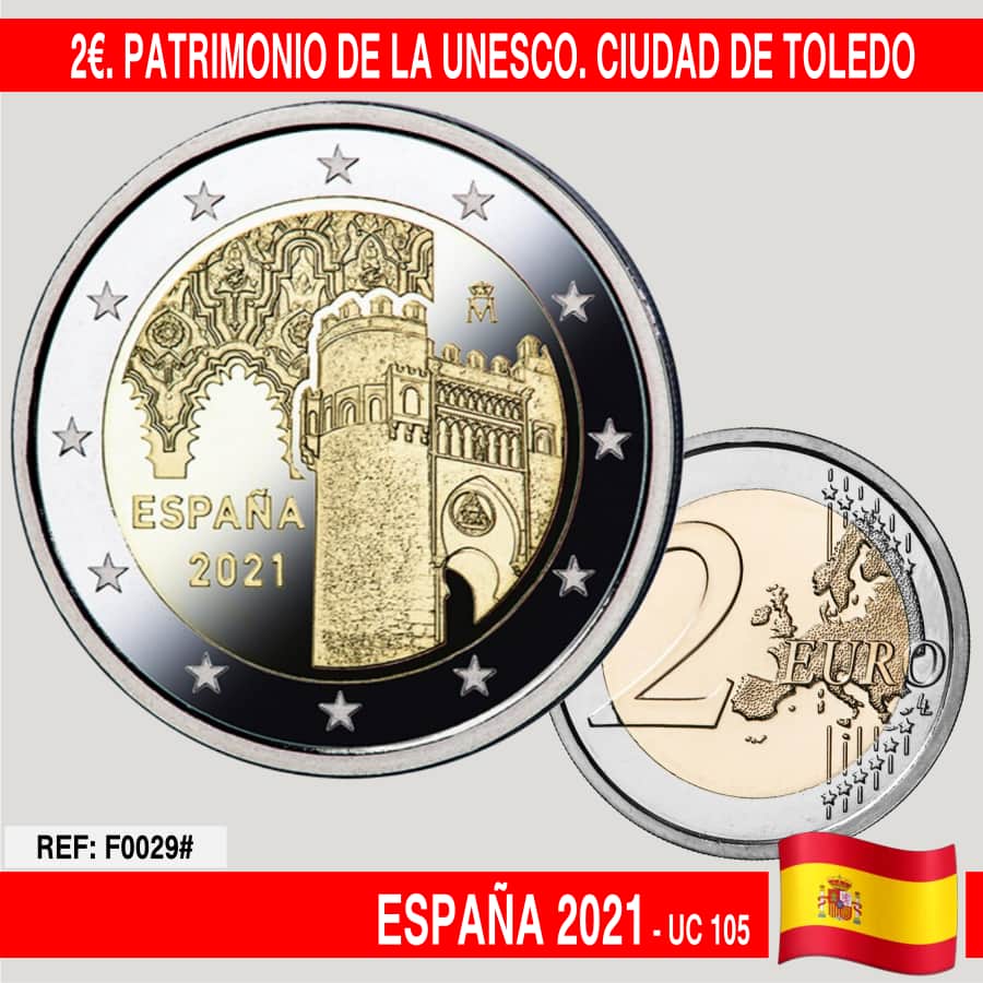 España 2021. 2€. Patrimonio Mundial: ciudad de Toledo (SC) UC105