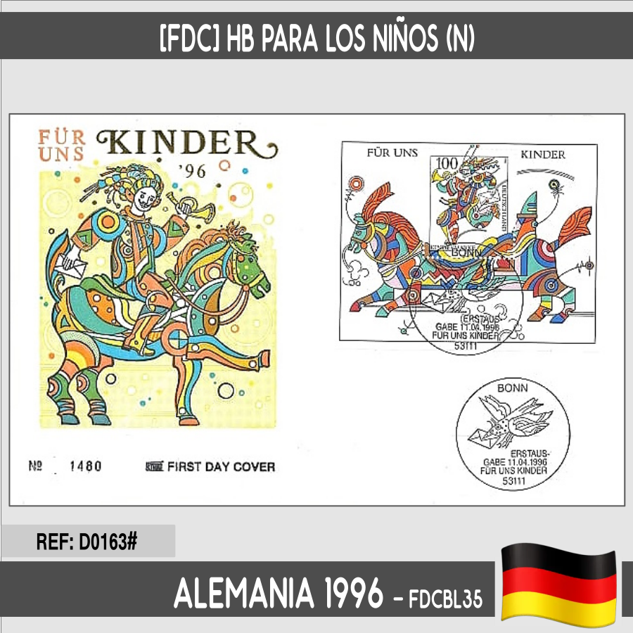 Alemania 1995 [FDC] HB Para los niños (N) (copia)