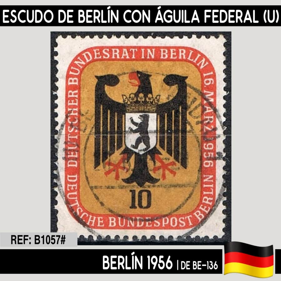 Berlin 1956. Berlin coat of arms with the Federal eagle 10 Pf. (U)