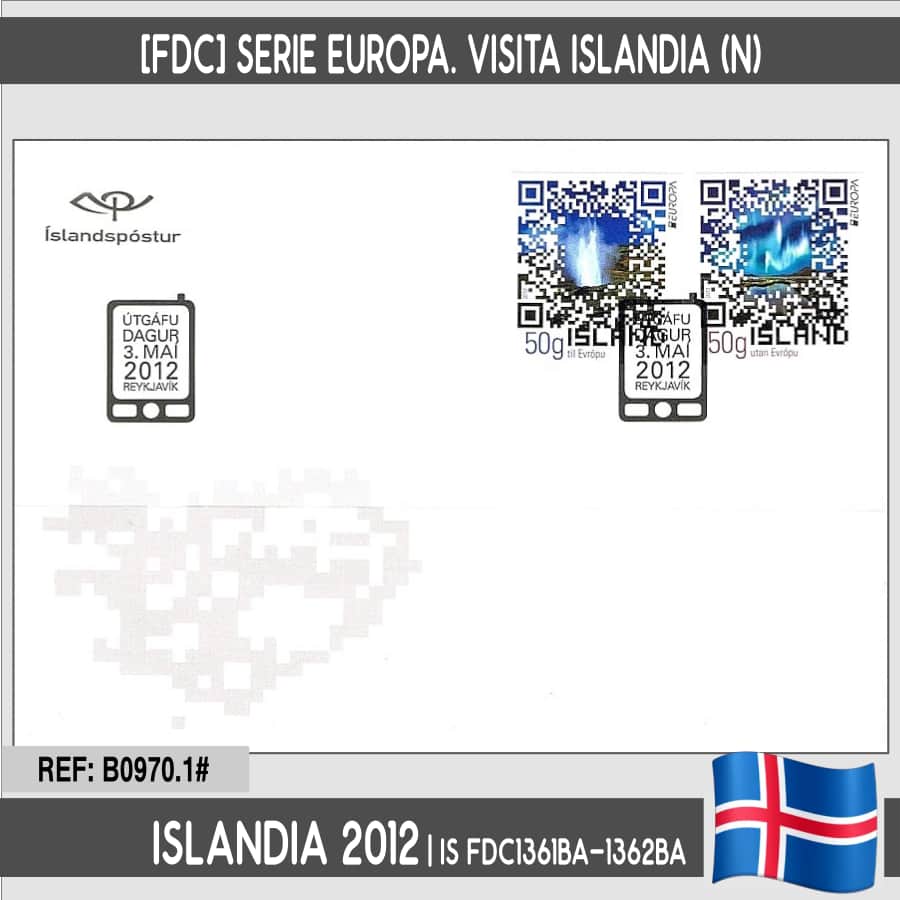 Island 2012 [FDC] Serie Europa: Besuchen Sie Island (N)