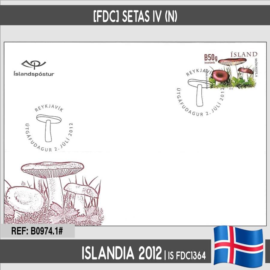 Islande 2012 [FDC] Champignons IV (N)