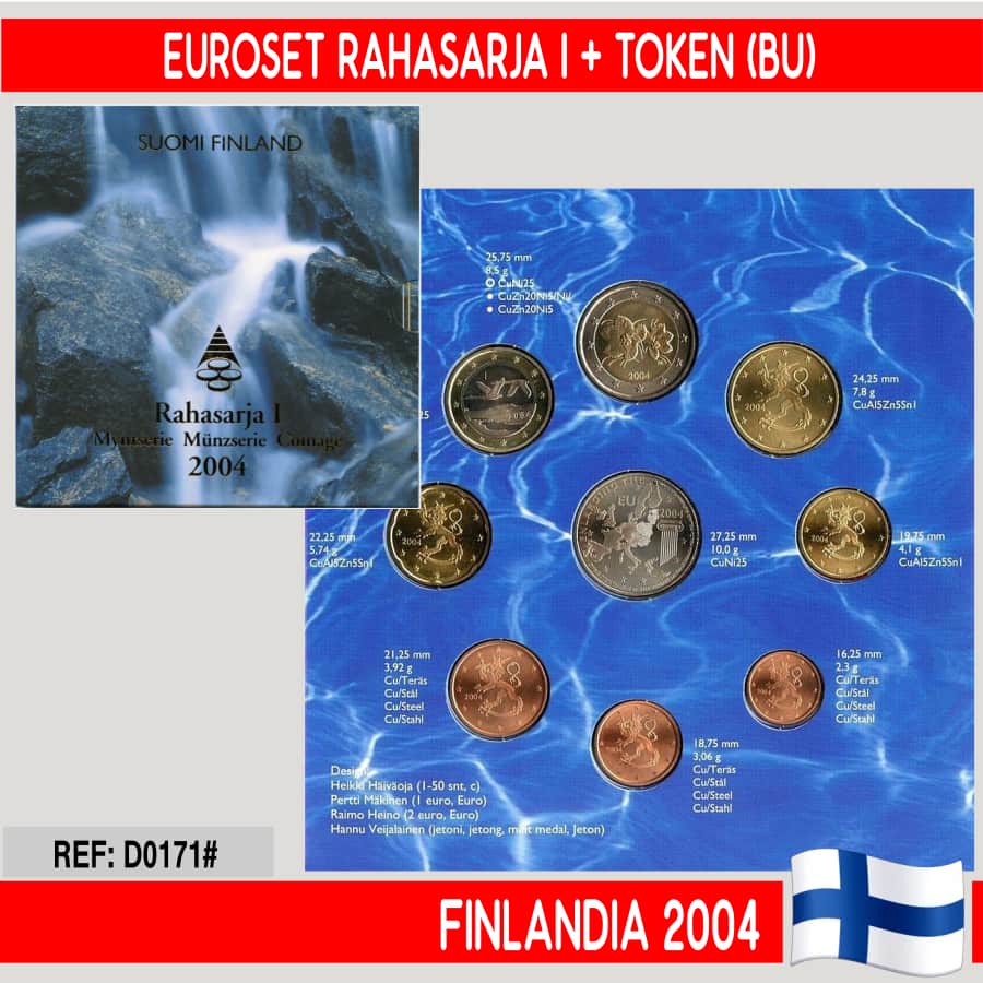 Finland 2004. Euroset. With 'Eurozone Enlargement' medal (BU)