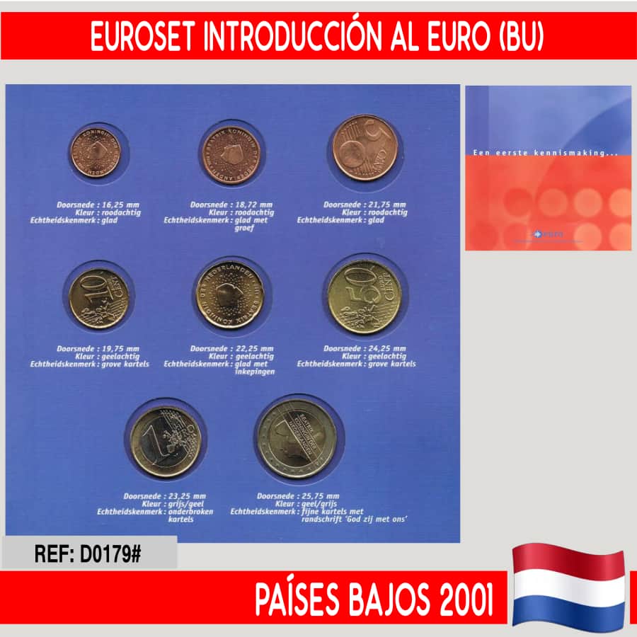 Netherlands 2001. Introduction to the Euro (UNC)