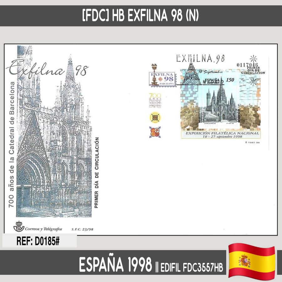 Espagne 1998 [FDC] Exfilna 98. Cathédrale de Barcelone (N)