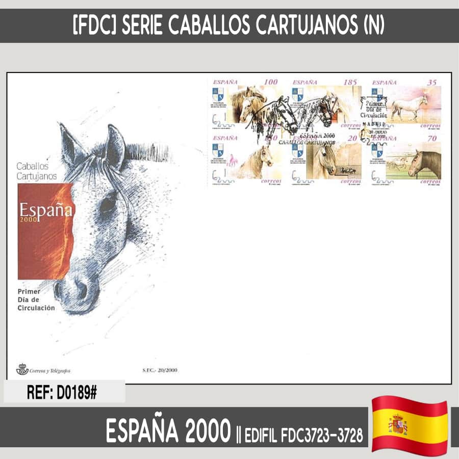 España 1998 [FDC] Serie Caballos Cartujanos. España 2000 (N) (copia)