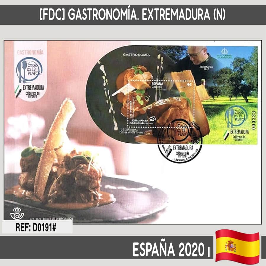 Espagne 2020 [FDC] Gastronomie : Estrémadure. Caldereta de Cordero (N)