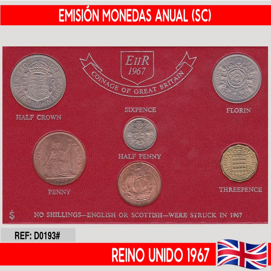 United Kingdom 1967. Set coins without circulating (UNC)