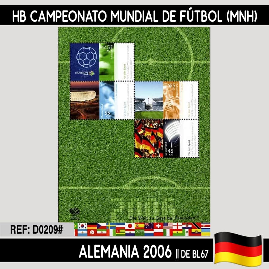 Alemania 2006. HB Campeonato Mundial de Fútbol (MNH)