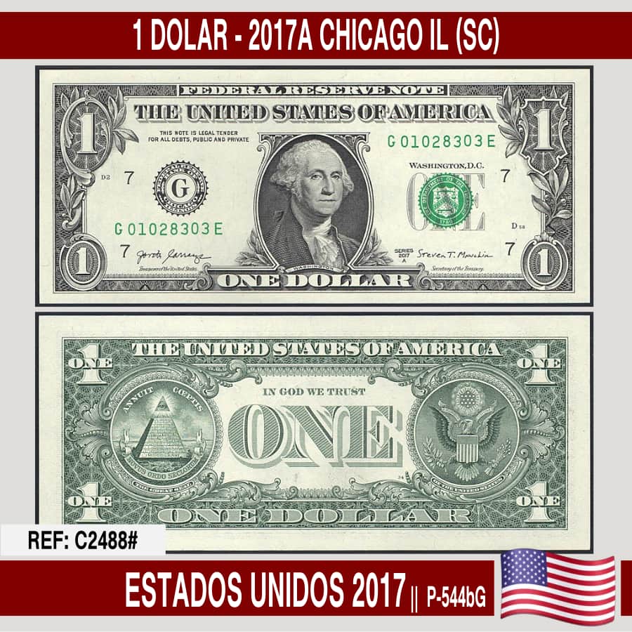 États-Unis 2017. 1 dollar. Chicago IL 2017A (UNC) P-544bG