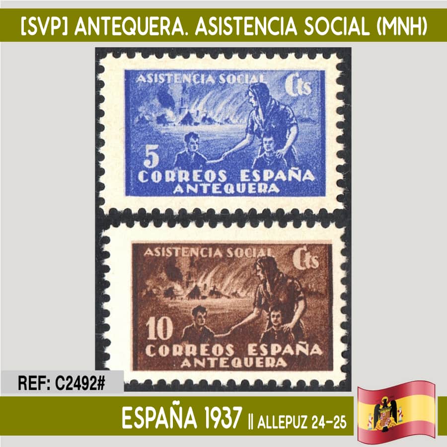 España 1937 [SVP] 5 cts. Loja. Asistencia Social (MNH) (copia)