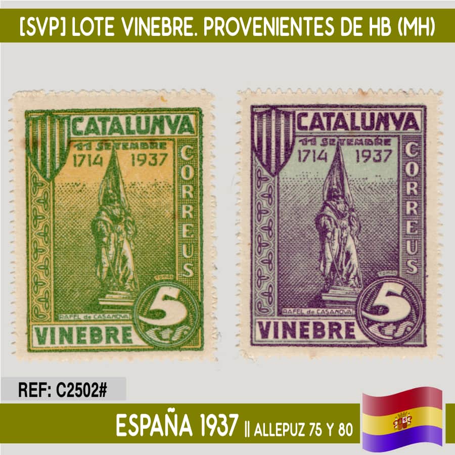 España 1937 [SVP] Lote sellos Vinebre (Tarragona) (MNH)