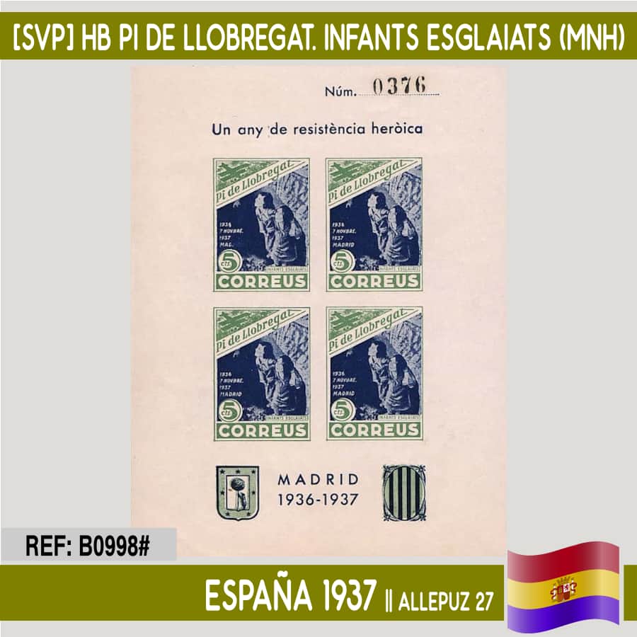 España 1937 [SVP] HB Pi de Llobregat. Infants esglaiats (MNH) (copia)