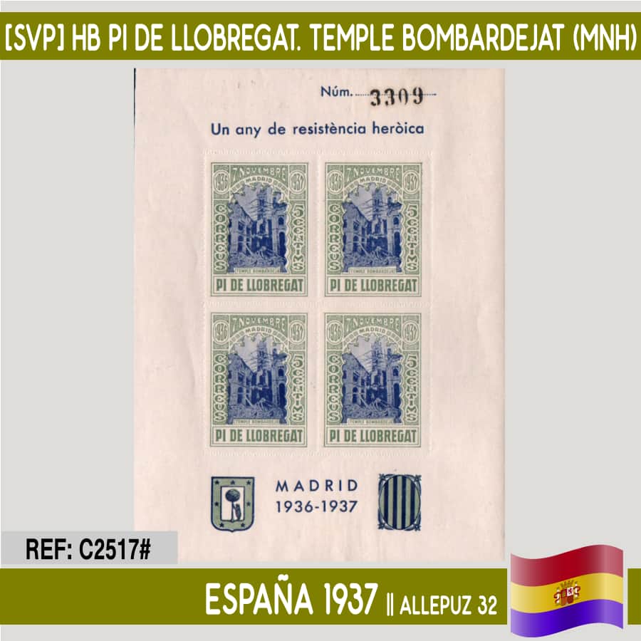 España 1937 [SVP] HB Pi de Llobregat. Infants esglaiats (MNH) (copia)