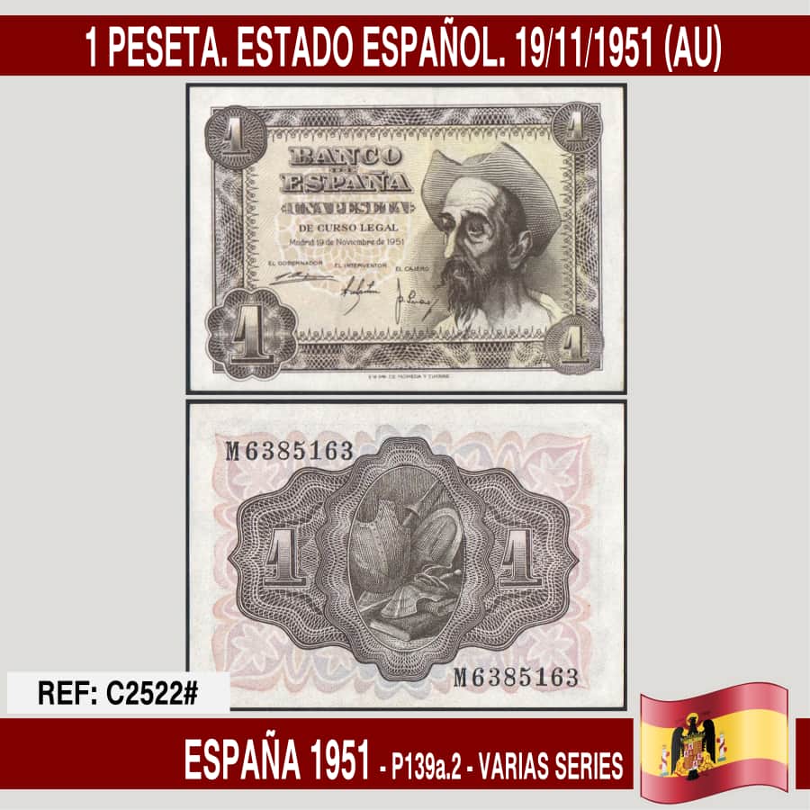 España 1951. 1 pts. Estado Español (AU) P-139a.2