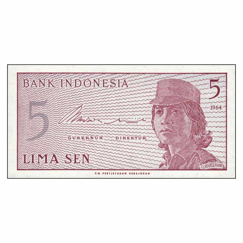 Indonesia 1964. 5 Sen 'REEMPLAZO' (UNC) - P91r