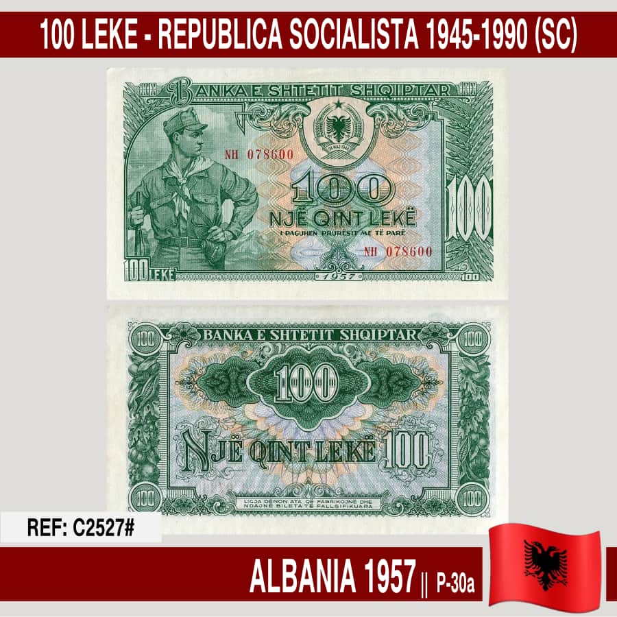 Albania 1957. 100 Lekë. República Socialista 1945-1990 (UNC) P-30a