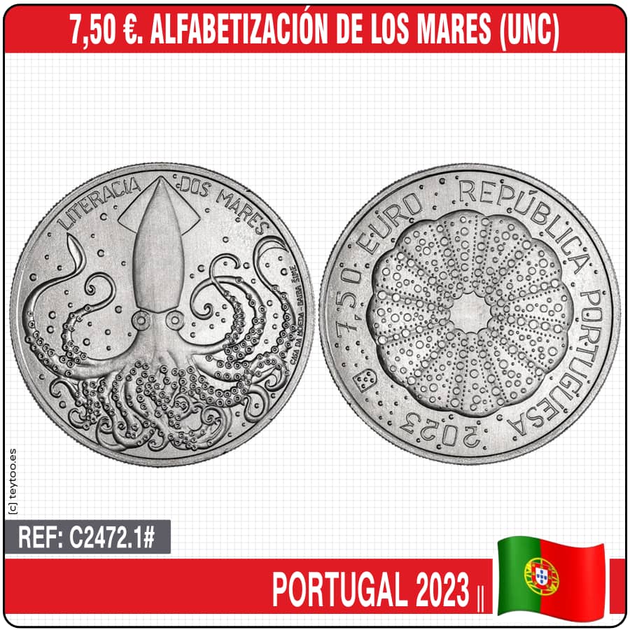 Portugal 2023. 7,50 euros. Alfabetización de los Mares (UNC)