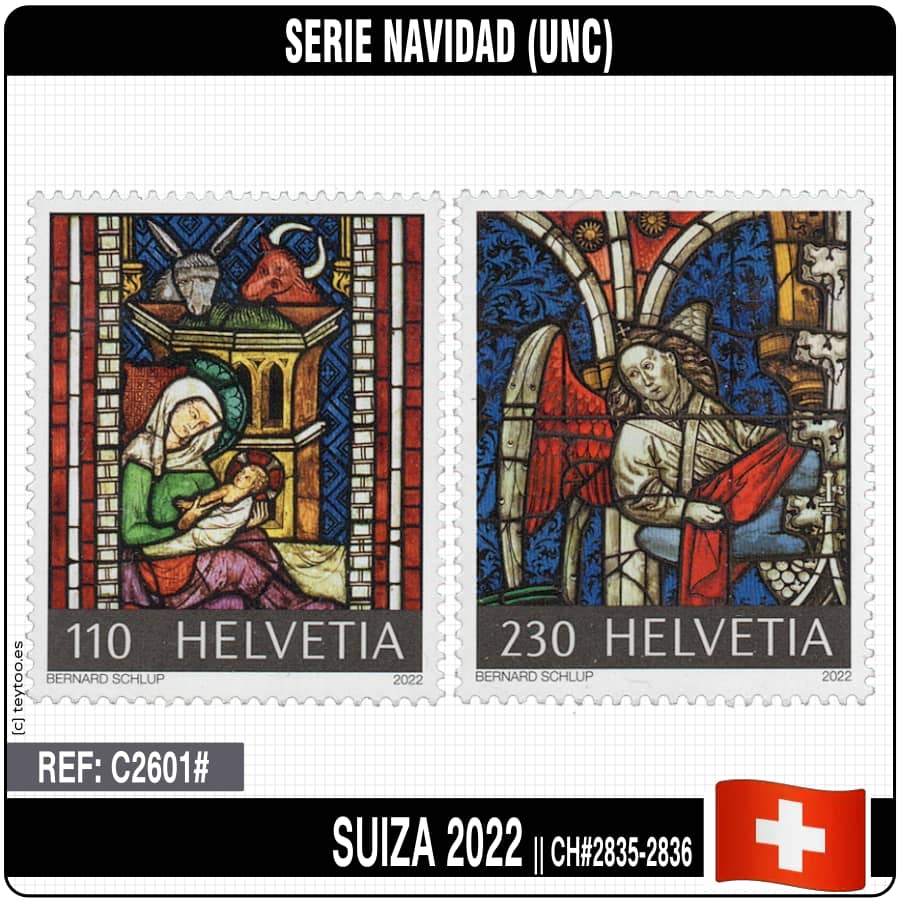 Switzerland 2022. Christmas series. Sacred Art (MNH) MI#2835-2836