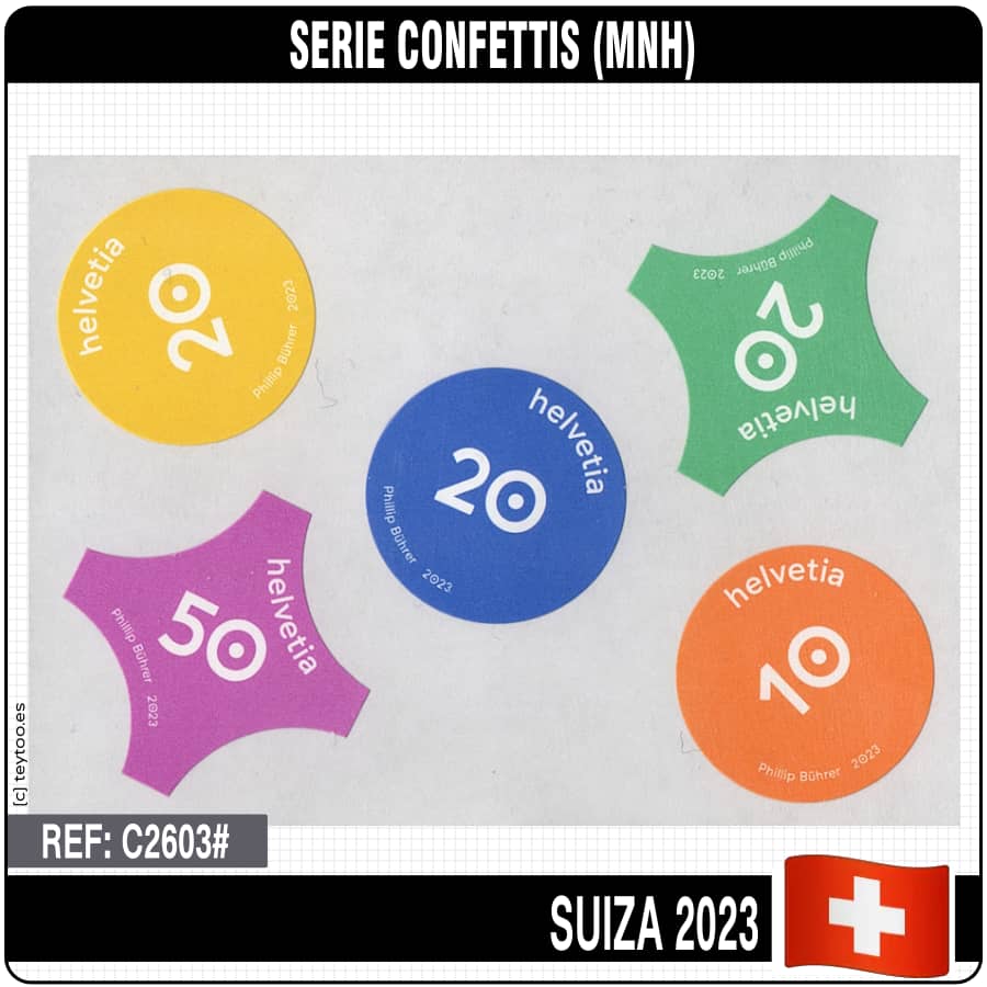 Suisse 2023. Série Confettis (MNH)