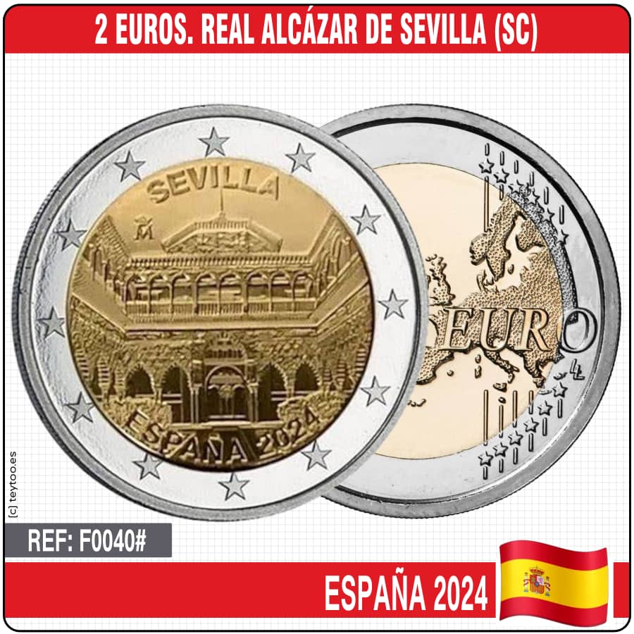 España 2024. 2 €. Patrimonio de la Humanidad. Real Alcázar de Sevilla (SC)