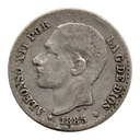 Espanha 1885 [MND] 50 cêntimos Prata. Alfonso XII (BC)