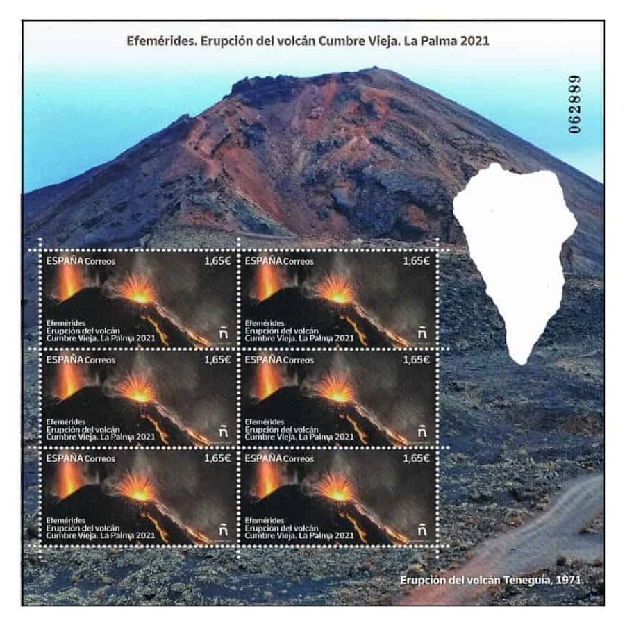 España 2022. [MP] Erupción del volcán Teneguía. 1971 (MNH) ED-MP99