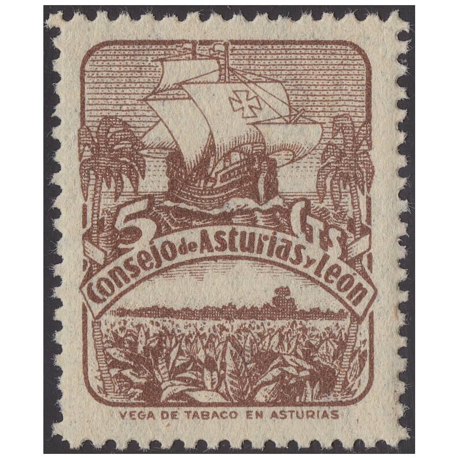 Asturiasko eta Leongo Kontseilua, 1937. 5 zent. marroia (MNH) ED_AL6