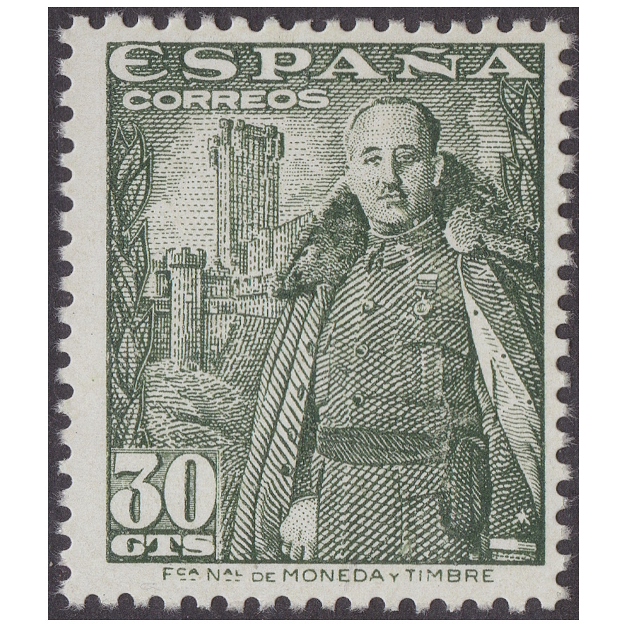 España 1954. General Franco. 30 cts verde (MNH) ED_1025